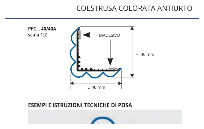 Proedge Flex Finitura PFC01 con adesivo - profilo tecnico