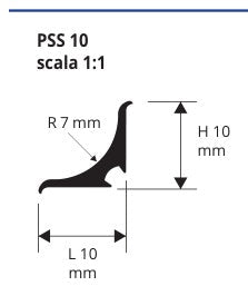 Prosanistrip Finitura PSS PSS barra 3,5 m - profilo tecnico
