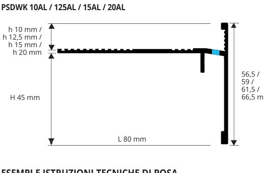 Proside Walk Alluminio verniciato Testa di moro RAL 8019 goffrato - profilo tecnico