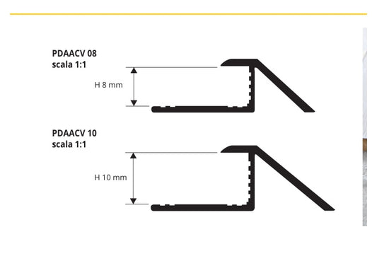 Proslider Curve Finitura PDAACV - profilo tecnico