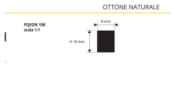 Prosquare Ottone naturale - profilo tecnico