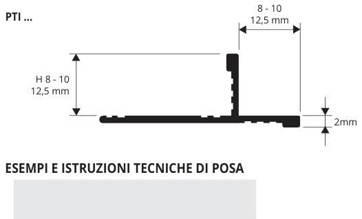 Proterminal Int Alluminio brillantato titanio - profilo tecnico