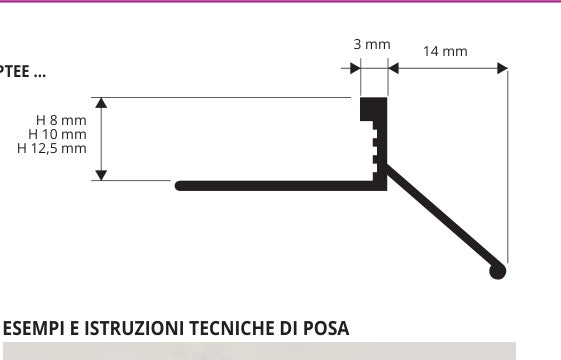 Proterrace Eco Alluminio verniciato Testa di moro RAL 8019 goffrato - profilo tecnico