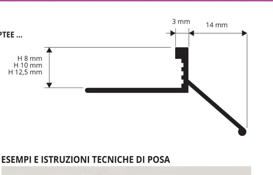 Proterrace Eco Alluminio verniciato Testa di moro RAL 8019 goffrato - profilo tecnico