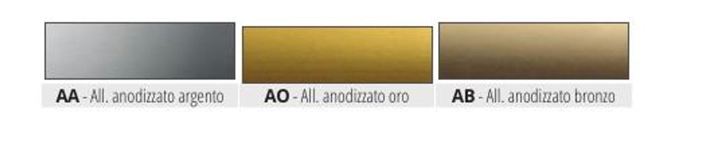 Proend Progress Profiles - finiture AA argento, AO oro, AB bronzo