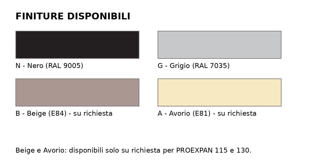 Proexpan 115-130 - finiture inserti