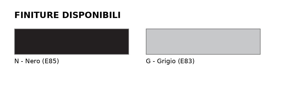 Proexpan H20-H40 - finiture inserti Nero E85 e Grigio E83