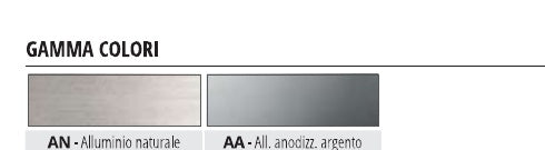Profinal alluminio - finiture AN naturale e AA anodizzato argento