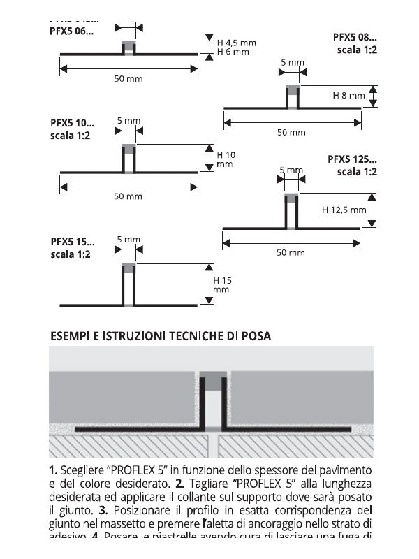 Proflex 5 Avorio E81 - profilo tecnico