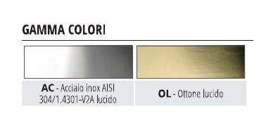 Profloor 1216 - finiture acciaio inox lucido AC e ottone lucido OL
