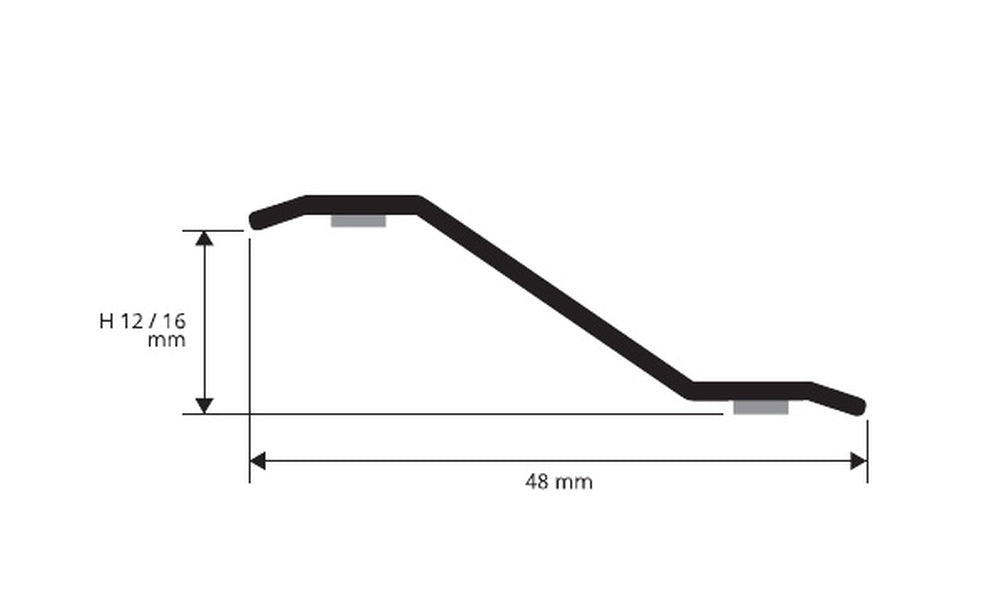 Profloor 1216 - disegno tecnico 48 x 12/16 mm