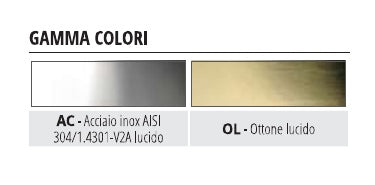 Profloor 24 - finiture acciaio inox lucido AC e ottone lucido OL