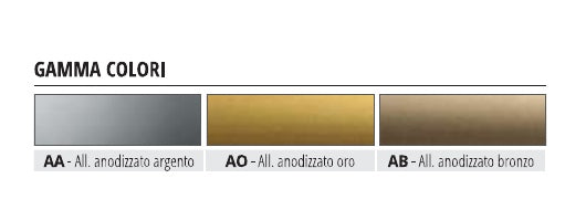 Profloor 712 - finiture alluminio AA argento, AO oro e AB bronzo
