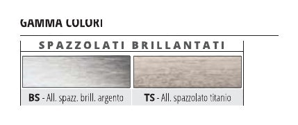 Projolly alluminio spazzolato brillantato - finiture BS argento e TS titanio