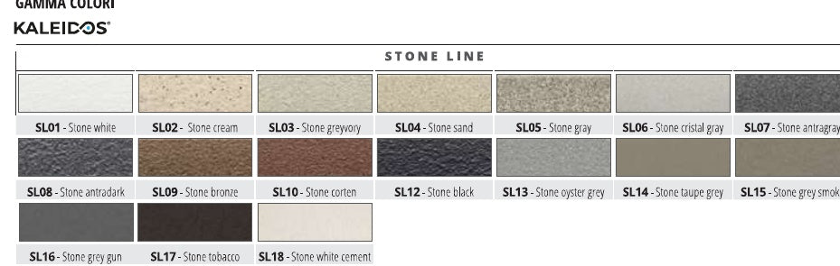 Projolly Quart Stone Line - gamma colori Kaleidos