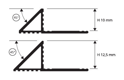 Projolly Triangle ottone - disegni tecnici 10 e 12,5 mm