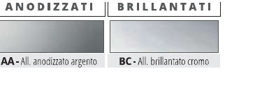 Prokerlam Line alluminio - finiture AA anodizzato argento e BC brillantato cromo