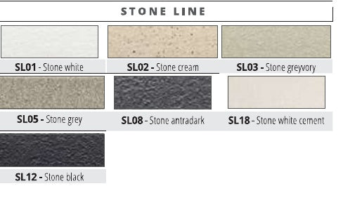 Prokerlam Line Stone Line - gamma colori SL01, SL02, SL03, SL05, SL08, SL12 e SL18