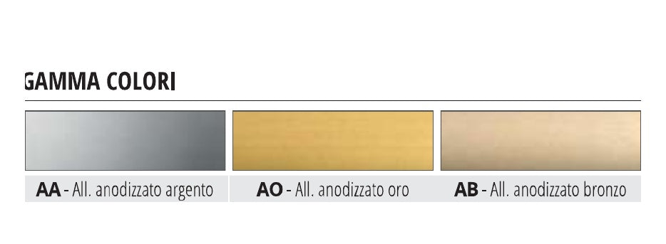 Prolevall 29 Alluminio anodizzato oro forato - finiture