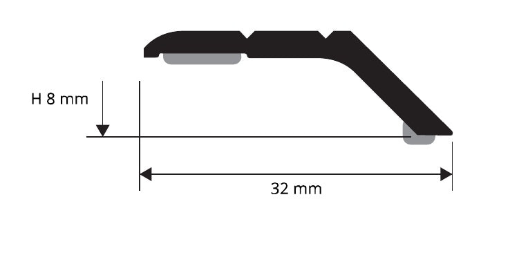 Prolevall 32 - disegno tecnico 32 x 8 mm
