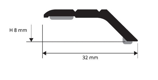 Prolevall 32 - disegno tecnico 32 x 8 mm