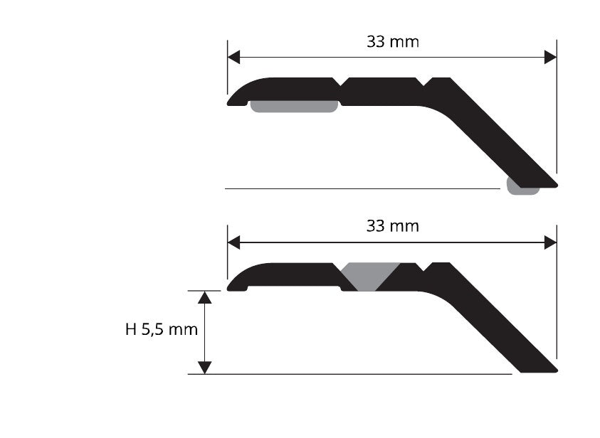 Prolevall 33 Ottone lucido con adesivo - disegno tecnico