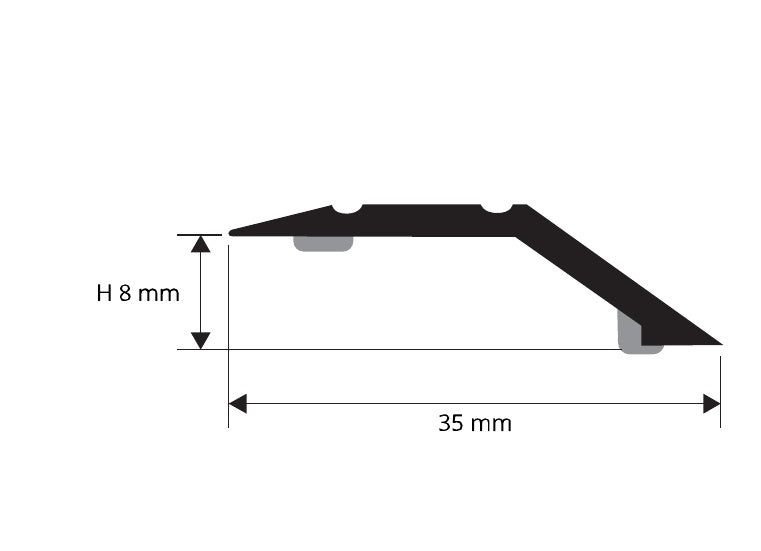 Prolevall 358 Ottone lucido con adesivo - disegno tecnico