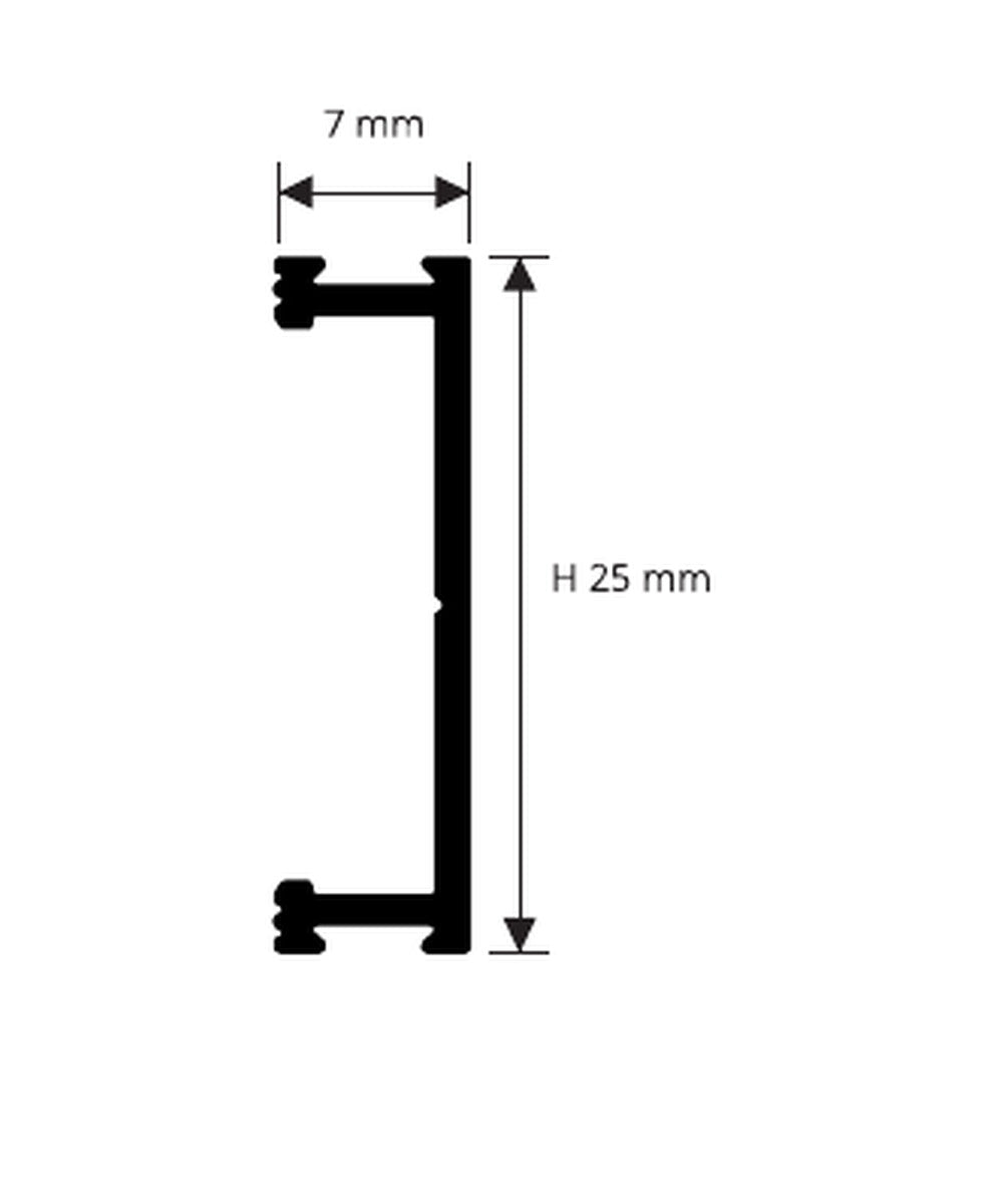 Prolistel P OTT - disegno tecnico 7 x 25 mm