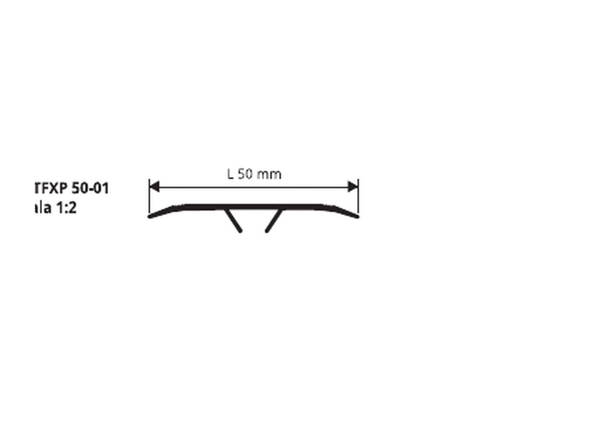 Proplate Fix piatto PVC - disegno tecnico 50 mm