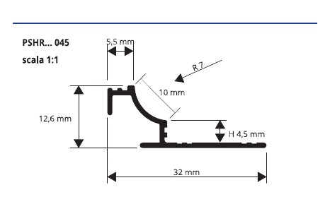 Proshell R ALL - disegno tecnico H 4,5 mm