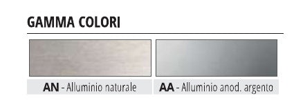 Proslider alluminio - finiture AN naturale e AA anodizzato argento