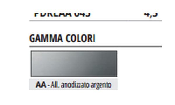 Proslider KL ALL - finitura AA alluminio anodizzato argento