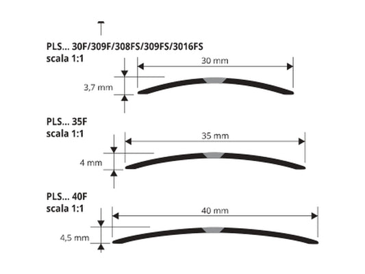 Prosol 30-35-40 alluminio forato - disegni tecnici