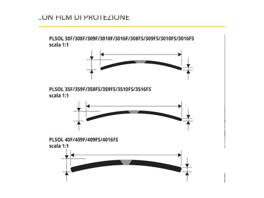 Prosol 30-35-40 ottone lucido forato - disegni tecnici