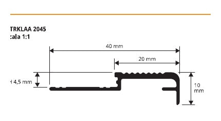 Prostair KL 20 - disegno tecnico H 4,5 mm larghezza 40 mm