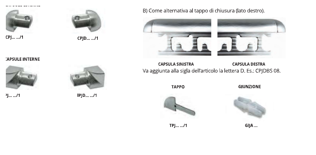 Projolly capsule tappi e giunzioni alluminio spazzolato brillantato