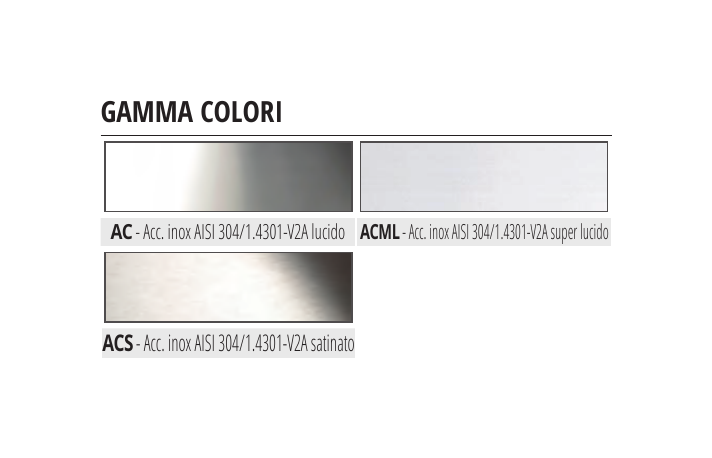 Projolly Square Acciaio inox AISI 304 super lucido mirror line - gamma colori