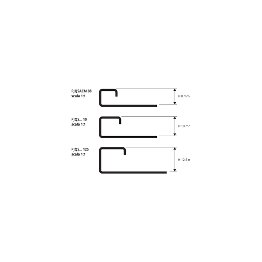 Projolly Square Acciaio inox AISI 316LL satinato - profilo tecnico