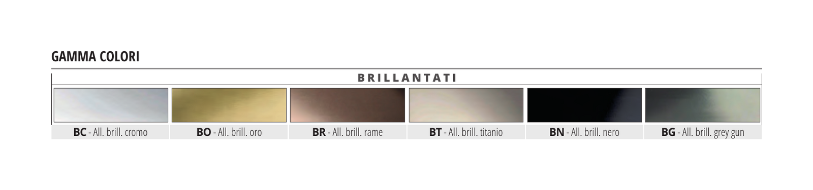 Projolly Square Alluminio brillantato grey gun - gamma colori