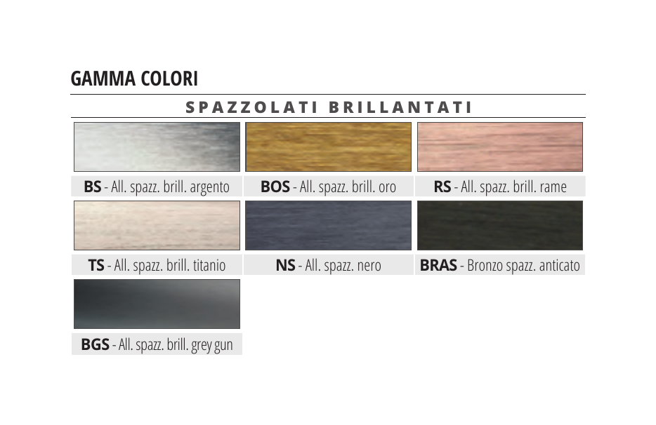 Projolly Square Alluminio spazzolato brillantato grey gun - gamma colori