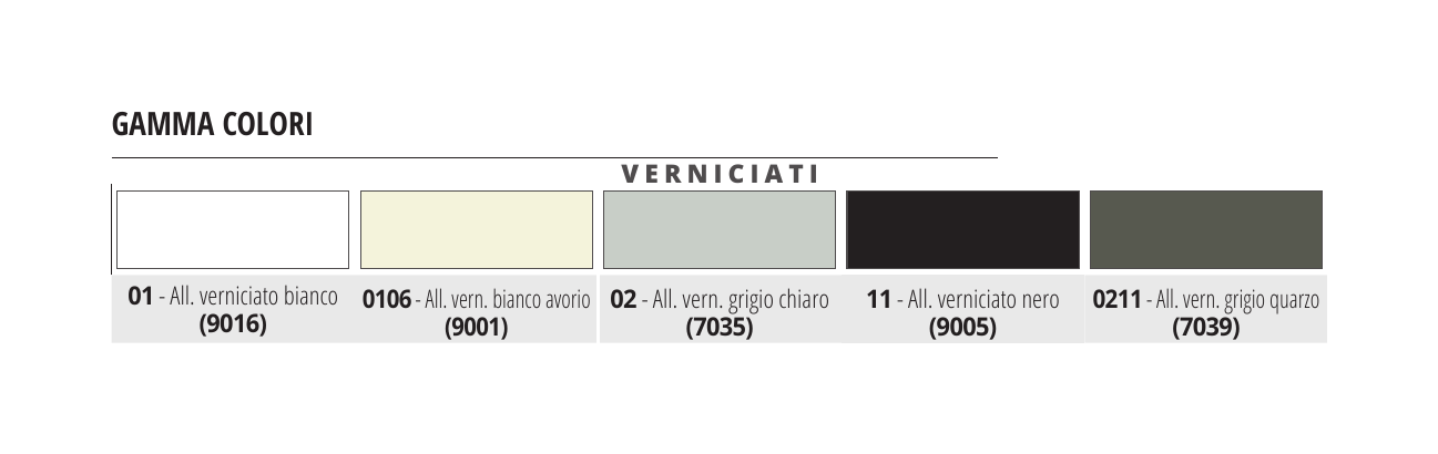 Projolly Square Alluminio verniciato Grigio quarzo RAL 7039 - gamma colori