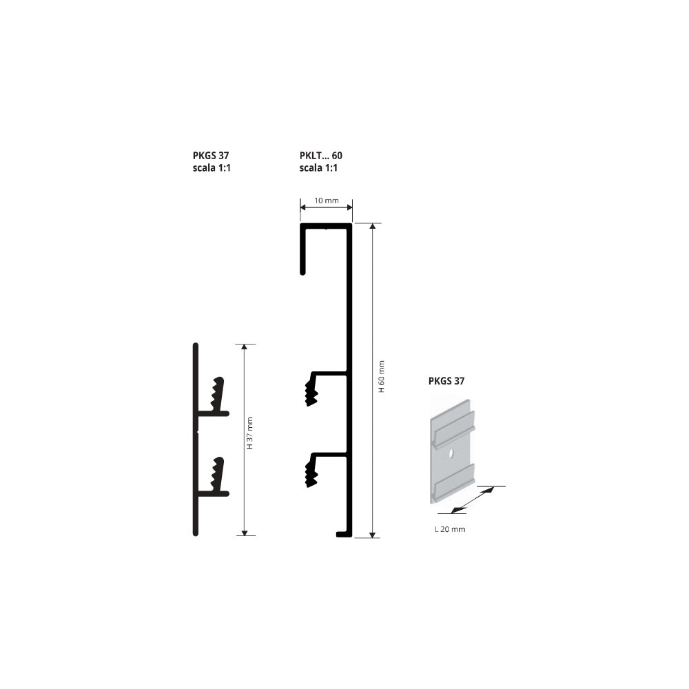Proskirting List 60 disegno tecnico