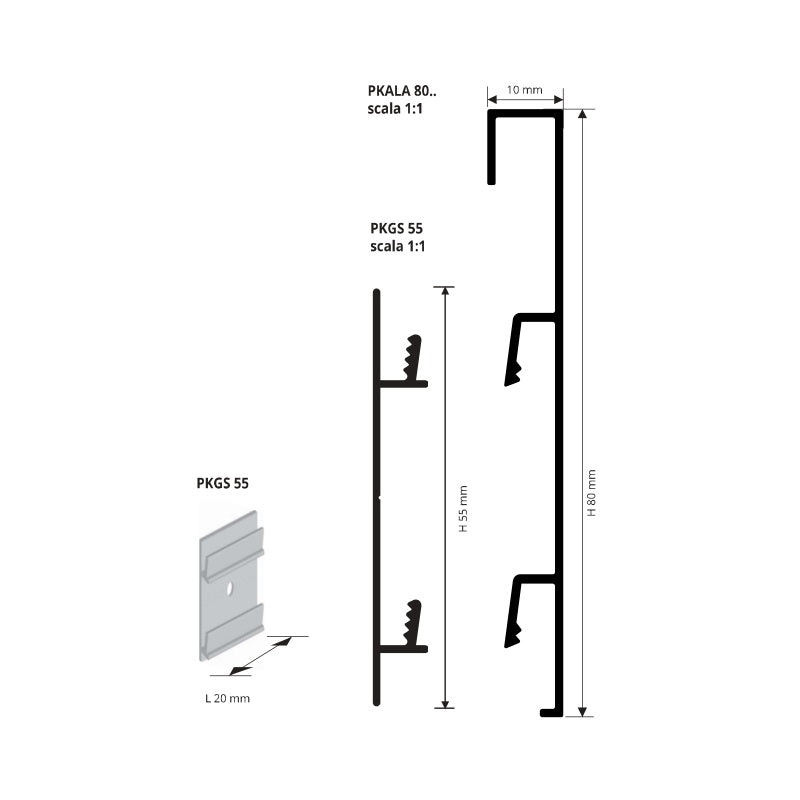 Proskirting List 80 disegno tecnico