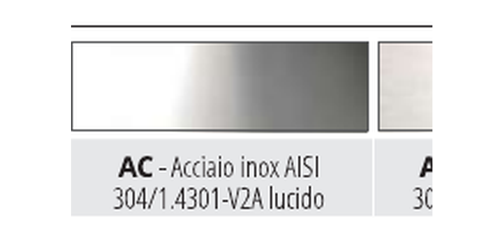 Proterminal Curve Acciaio inox AISI 304 lucido - finitura AC