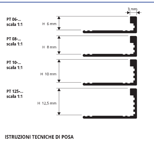 Proterminal PVC Beige bahama - schema tecnico