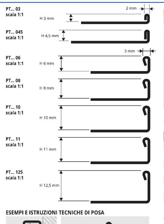 Proterminal Acciaio inox AISI 304 lucido - schema tecnico