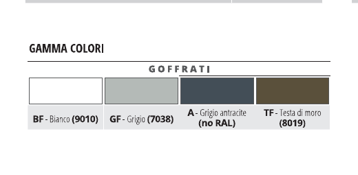Proterrace Double Drip Alluminio verniciato Grigio RAL 7038 goffrato - gamma colori BF, GF, A e TF