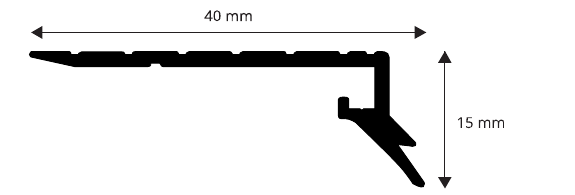 Proterrace Under Edge L - disegno tecnico 40 x 15 mm
