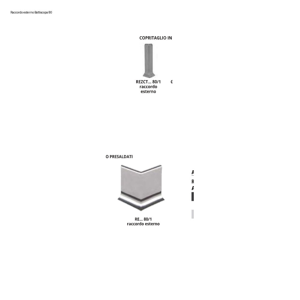 Raccordo esterno Battiscopa 80 Progress Profiles