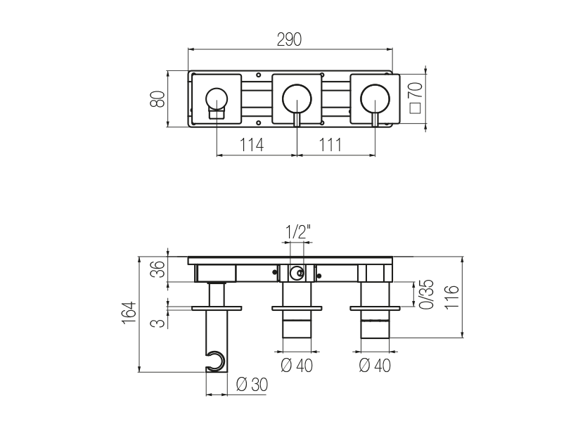 Radomonte ANW80 - disegno tecnico